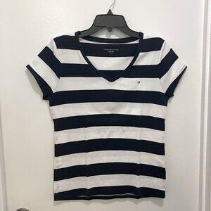 Tommy Hilfiger V Neck Short Sleeve T Shirt Large Navy